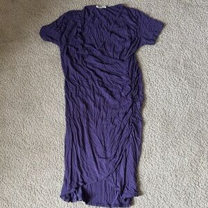 Elegant Purple Women's Cinched Maternity Dress